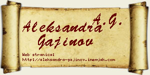 Aleksandra Gajinov vizit kartica